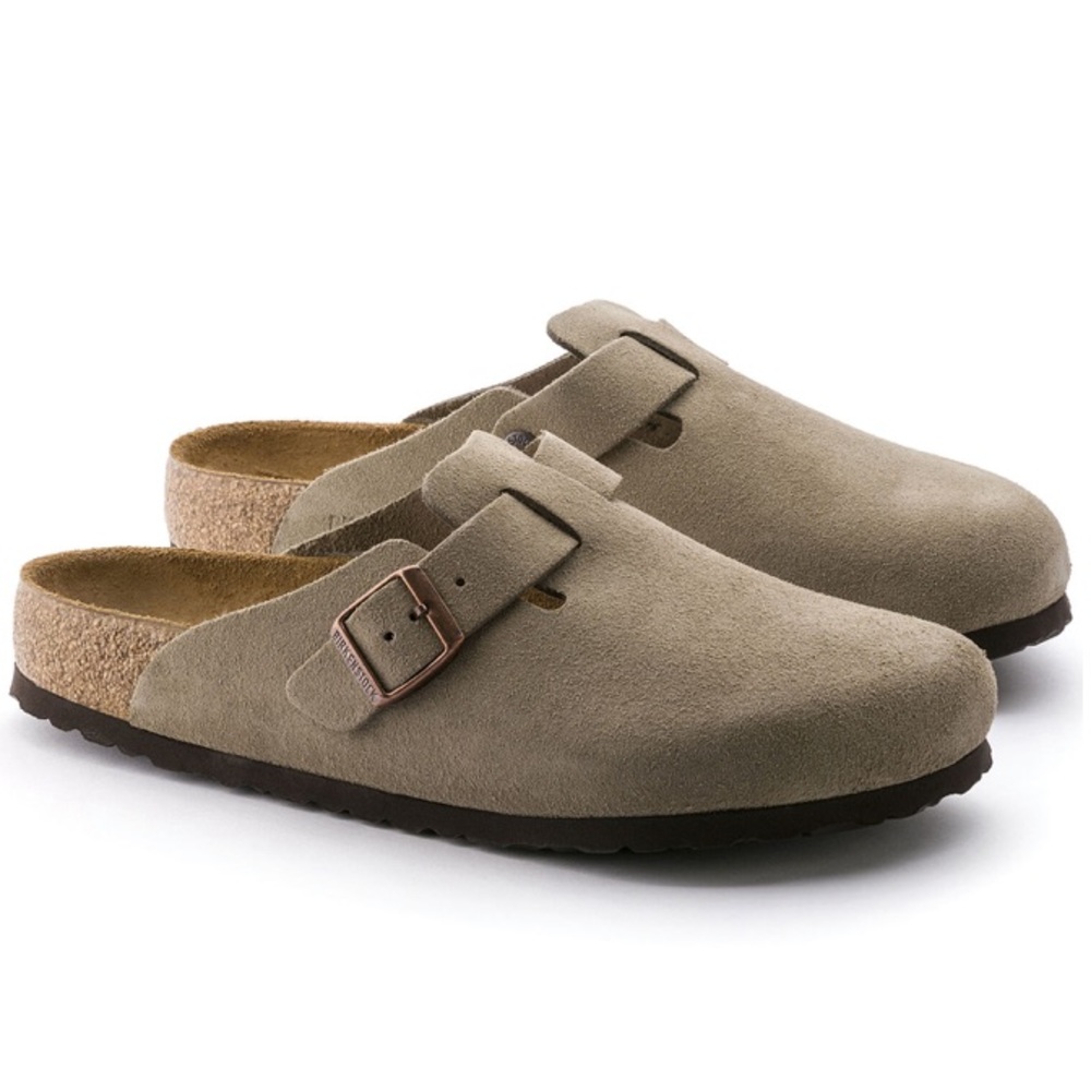 Birkenstock suede soft bed Boston clogs